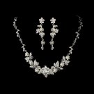 Swarovski Crystal & Pearl Floral Bridal Jewelry Set NE 1320