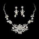 Glamorous Silver White Pearl Jewelry Set NE 7211