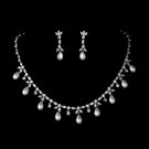 Designer Cubic Zirconia Pearl Jewelry Set N-3842 & E-3891
