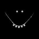 Silver & White Pearl Necklace & Earring Set NE 118