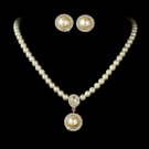 Elegant Victorian Style Pearl Bridal Jewelry Set NE 71678