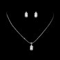 Silver & Pearl Bridal Necklace Earring Set NE 112
