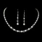 Alternating Crystal & Pearl Bridal Jewelry Set NE 8129