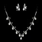 Silver Pearl and Rhinestone Jewelry Set NE 70359
