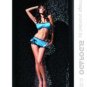Halter bandeau & ruffle skirt blue o/s