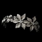 Immaculate Antique Silver Side Accented Flower Headpiece 9945