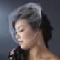 Russian Style Bird Cage Blusher Face Veil with Swarovski Rhinestone Edge V Cage 703