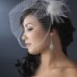 Russian Style Bird Cage Blusher Face Veil with Swarovski Rhinestone Edge V Cage 703