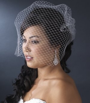 French Bird Cage Veiling with scattered Swarovski Rhinestones (VCage 702)