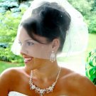 Elegant Fine Bird Cage Veiling w/ Swarovski Accent (White or Ivory) V Cage 505