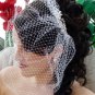 Pearl & Rhinestone Comb with Attached Cage Veil HP 8933 Silver White or Gold Ivory