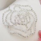 Silver Crystal Flower Bridal Brooch 6025
