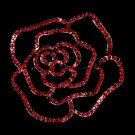 Cubic Zirconia Red Rose Bridal Brooch 6277