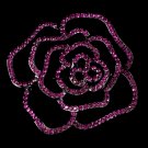Cubic Zirconia Fuchsia Rose Bridal Brooch 6277