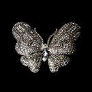 Elegant Silver AB Crystal Butterfly Brooch or Hair Pin 7444