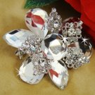 Silver Vintage Crystal Versatile Hair Brooch or Pin 8707