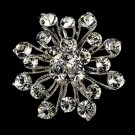 Elegant Vintage Crystal Bridal Pin for Hair or Gown Brooch 10 Silver Clear