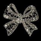 Elegant Vintage Crystal Bridal Pin for Hair or Gown Brooch 12 Silver Clear