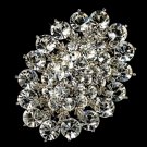 Elegant Vintage Crystal Bridal Pin for Hair or Gown Brooch 13 Silver Clear