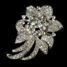Elegant Vintage Crystal Bridal Pin for Hair or Gown Brooch 16 Silver Clear