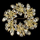 Elegant Vintage Crystal Bridal Pin for Hair or Gown Brooch 19 Gold Clear