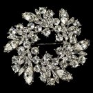 Elegant Vintage Crystal Bridal Pin for Hair or Gown Brooch 19 Silver Clear