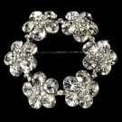 Elegant Vintage Crystal Bridal Pin for Hair or Gown Brooch 21 Silver Clear