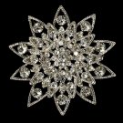 Elegant Vintage Crystal Bridal Pin for Hair or Gown Brooch 22 Silver Clear