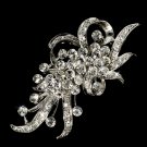 Vintage Crystal Pin or Brooch 23 Silver Clear