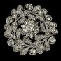 Elegant Vintage Crystal Bridal Pin for Hair or Gown Brooch 24 Silver Clear