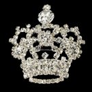 Silver Royal Rhinestone Crown Brooch 30265