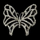 Silver Bridal Rhinestone Butterfly Brooch 414