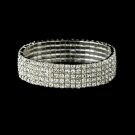 5 Row Swarovski Rhinestone Stretch Bracelet B8015 Clear