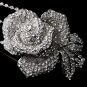 Antique Silver Clear Flower Side Accented Headband 9951