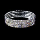 AB 5 Row Stretch Rhinestone Bracelet B8015 AB