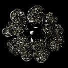 Large Black Crystal Celebrity Style Brooch for Gown or Hair - Brooch 8779