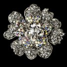 Large Silver AB Crystal Celebrity Style Brooch for Gown or Hair - Brooch 8779
