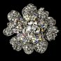 Large Silver AB Crystal Celebrity Style Brooch for Gown or Hair - Brooch 8779