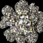 Large Silver AB Crystal Celebrity Style Brooch for Gown or Hair - Brooch 8779