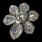 Large Silver AB Crystal Celebrity Style Brooch for Gown or Hair - Brooch 8798