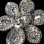 Large Silver AB Crystal Celebrity Style Brooch for Gown or Hair - Brooch 8798