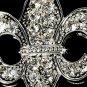 Silver Fleur De Lis Rhinestone Bridal Brooch 30339