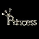 Silver Princess Rhinestone Brooch 30110