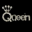 Silver Queen Rhinestone Brooch 30111