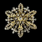 Gold Rhinestone Bridal Brooch 36