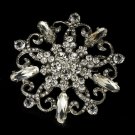 Elegant Rhinestone Glamour Dangle Bridal Brooch - Brooch 48 Antique Silver