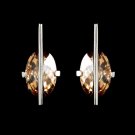 Silver with Champagne Stone Designer Earrings E3500-CH