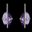 Silver Designer Earrings wtih Lavender Stones E 3500