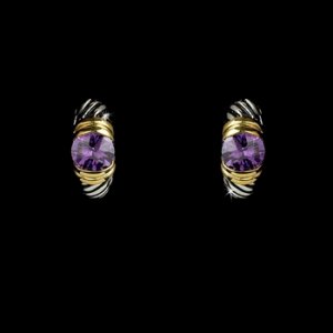 Silver with Amethyst Stone Designer Earrings E 1246