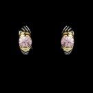 Silver with Pink Stone Designer Earrings E 1246
